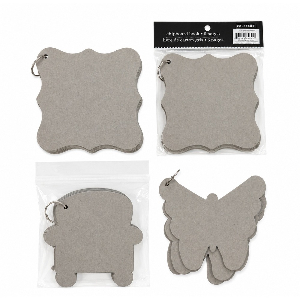 Colorbok Chipboard Books Scrapbooking Scallop Square Butterfly Chair Shape Lot 4